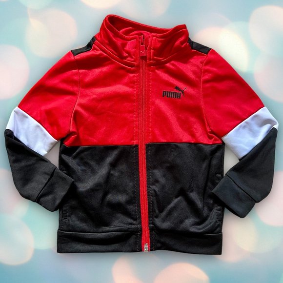 PUMA Baby Boy’s Red and Black Athletic Zip Sweatshirt Size 12 Months - Picture 1 of 3